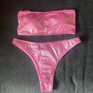 Fashion Nova (never worn) pink metallic bikini